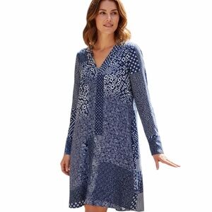 Diane von Furstenberg Patchwork Print Tunic Silk Dress - Small